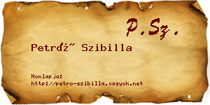 Petró Szibilla névjegykártya